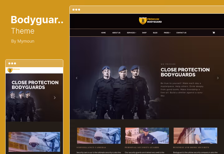 Bodyguard teema, ihukaitsjate agentuuri veebisait