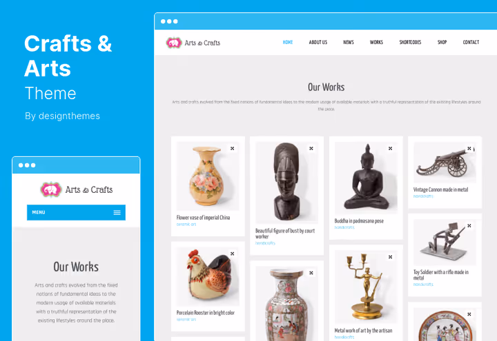 Crafts and Arts teema kunstniku ja skulptori portfooliole