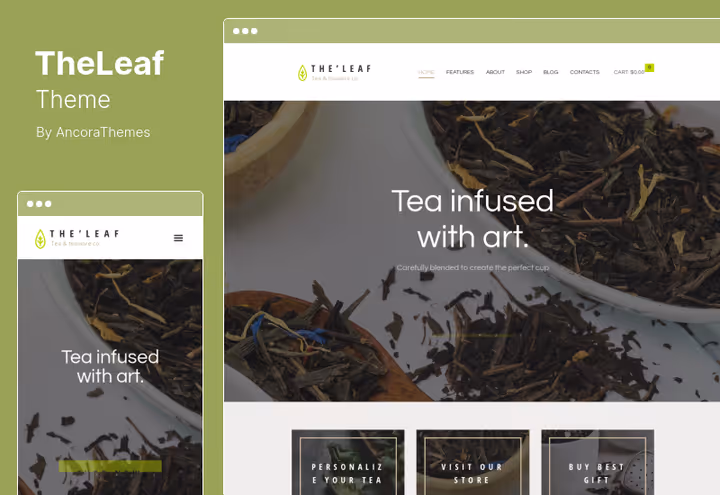 TheLeaf teema Essential Grid galerii ruudustikuga kohvikule
