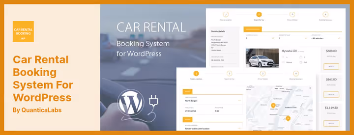 Car booking interface in Car Rental Booking System plugin