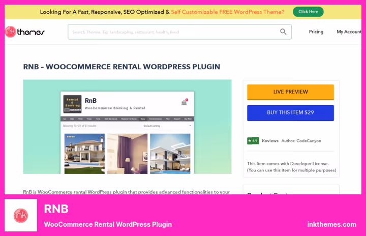 Rental settings page of RNB plugin for WooCommerce