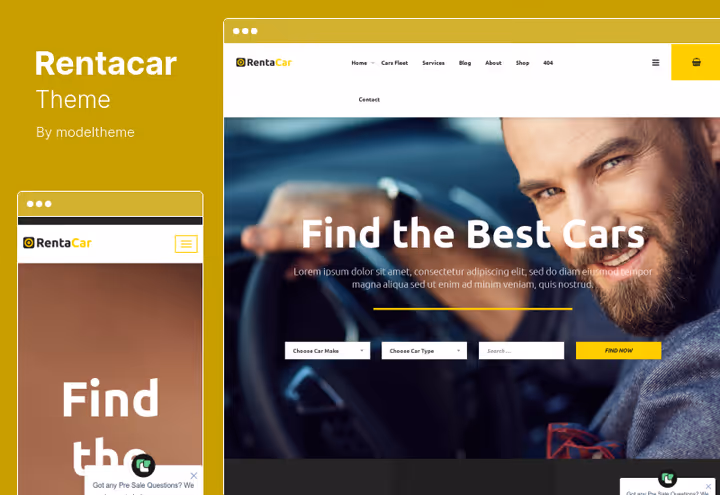 Rentacar teema autokaartide ja täpsema otsinguga