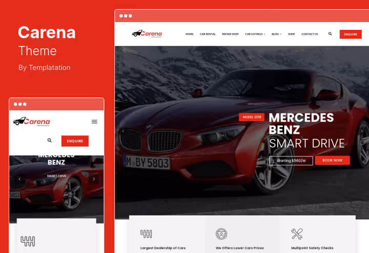 Carena, kõikehõlmav teema edasimüüjale ja rendile