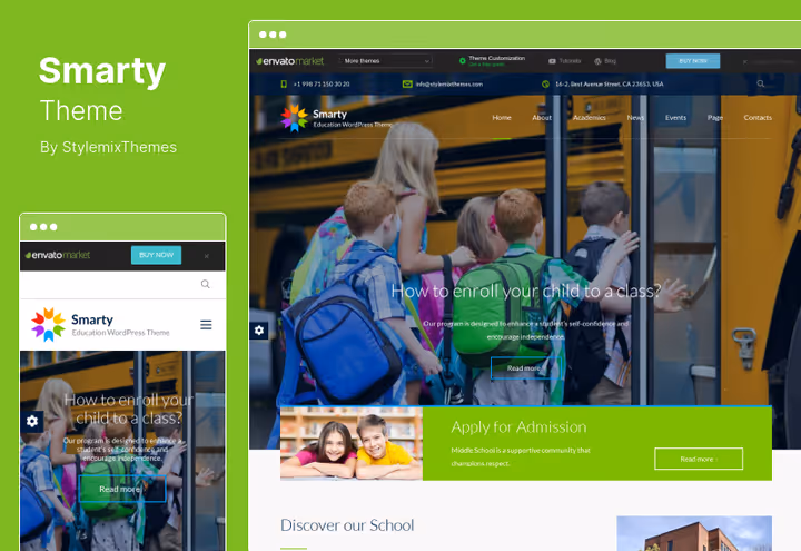 Тема Smarty, універсальна тема для дитсадка і коледжу