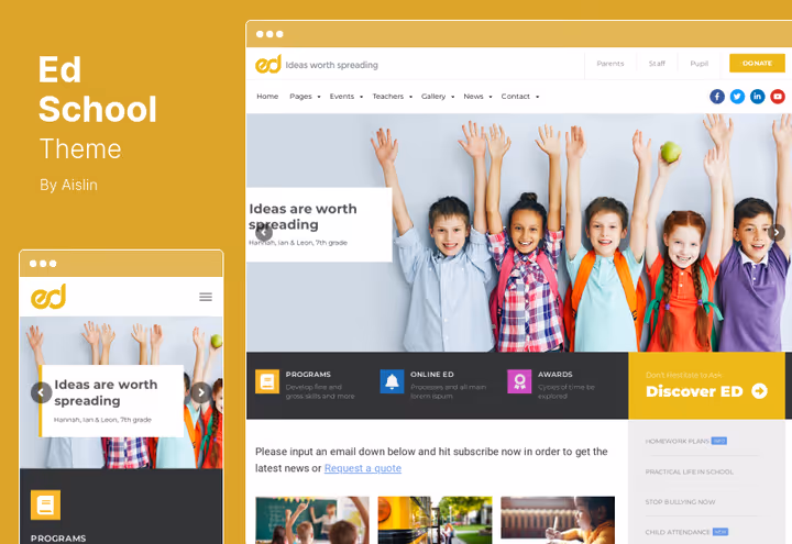 Тема Ed School, школа і коледж з WPBakery на борту