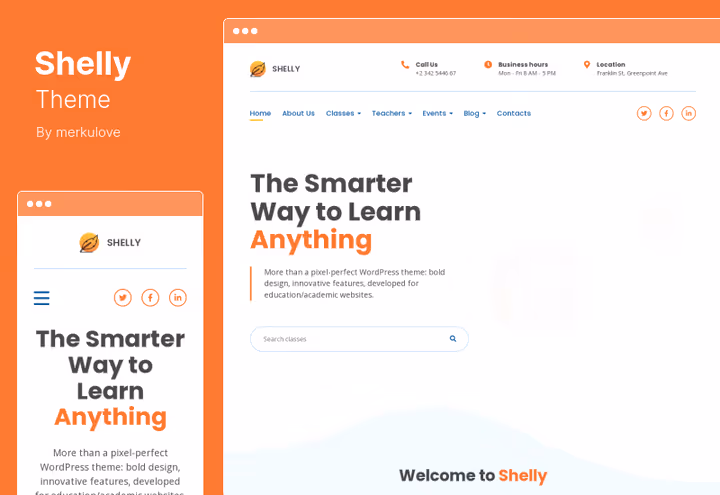 Тема Shelly, бюджетна тема для академії та університету