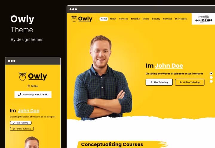 Тема Owly, репетиторство і eLearning на WordPress