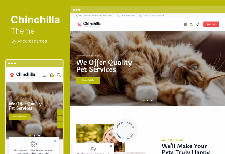 Captura de ecrã do tema Chinchilla para comunidades de animais com BuddyPress