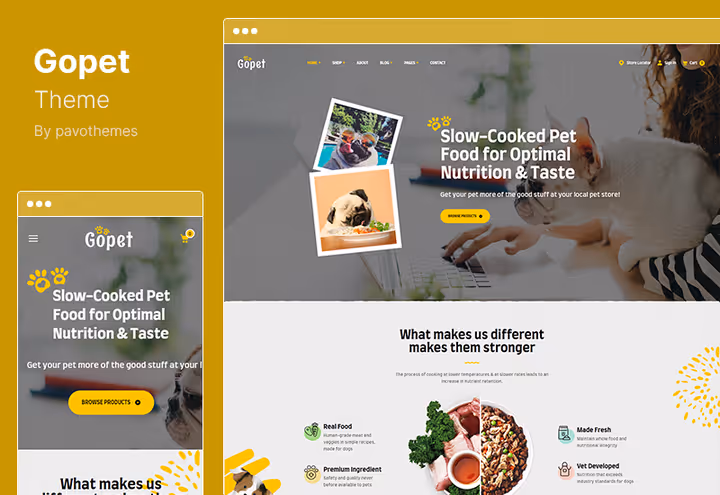 Captura de ecrã do tema Gopet para comida de animais com listas de desejos
