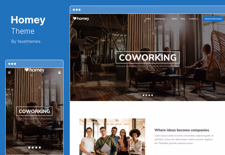 Homey-tema for eiendomsbooking på WordPress