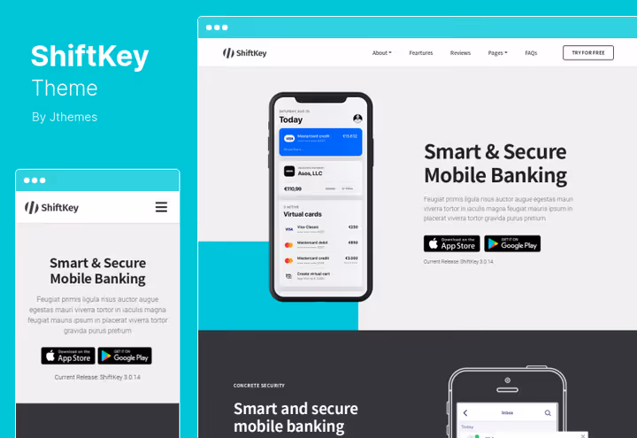 ShiftKey-tema for landingssider på WordPress med WPBakery
