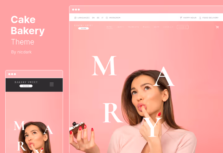 Cake Bakery-tema for bakeri og konditori på WordPress