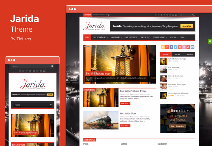 Jarida-tema for nyhetsmagasin på WordPress