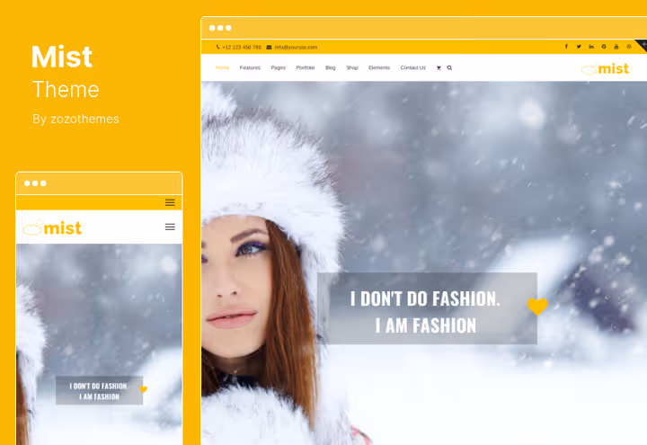 Mist-tema for flersiders nettsteder på Visual Composer