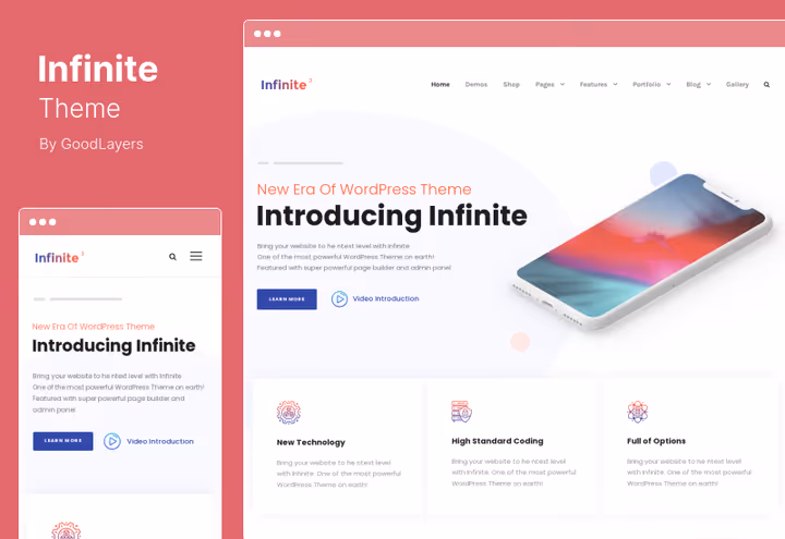 Infinite-tema med uendelig rulling for en WordPress-blogg