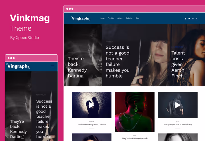Vinkmag-tema for AMP-magasin med Elementor på WordPress