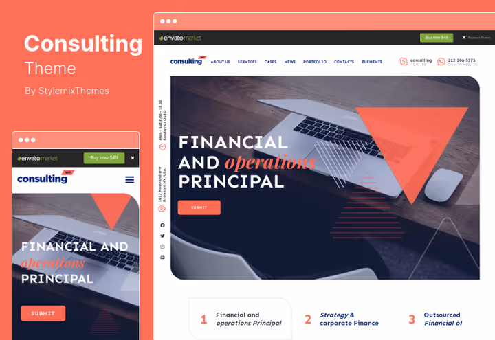 Consulting-tema for konsulent- og finansside på WordPress