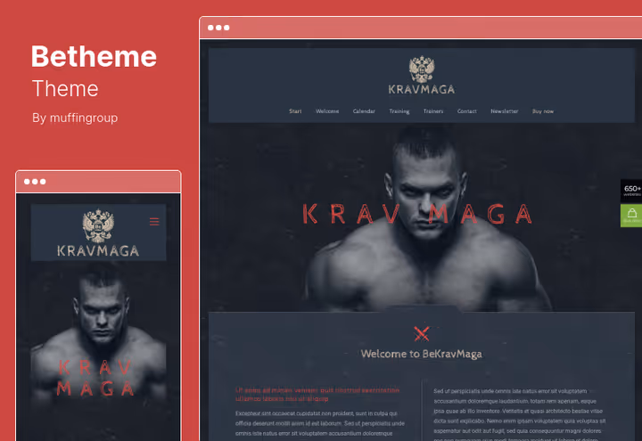 Головна сторінка Betheme з boxed-контейнером і Muffin Builder