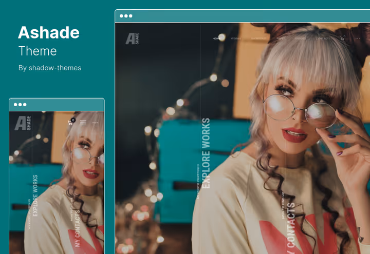 Фотограф-тема Ashade с темным режимом и галереей