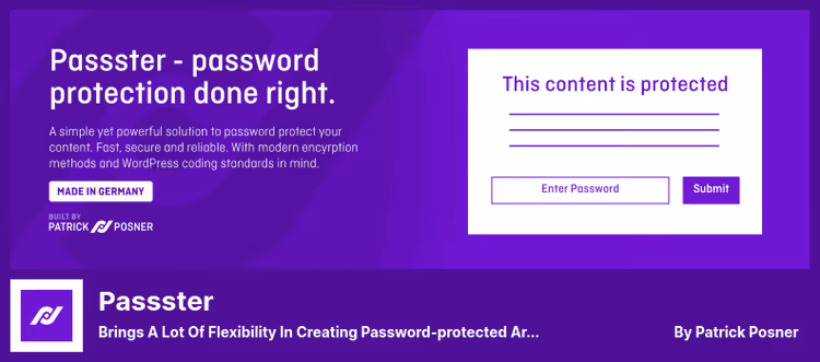 Passster passordskjema på et WordPress-nettsted