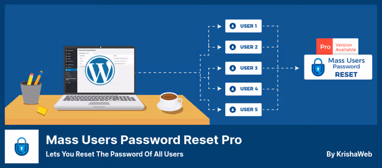 Mass Users Password Reset grensesnitt for massetilbakestilling av passord