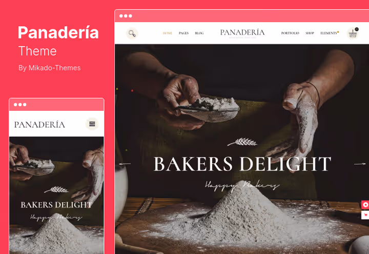 Panadería teema pagari- ja kondiitriäri WordPressile Masonry galeriiga