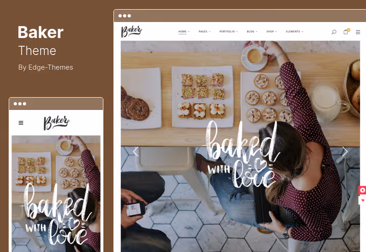 Baker teema avaleht kondiitriärile ja pagarikojale WordPress