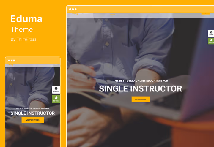 Eduma demo site with course catalog and LearnPress LMS integration