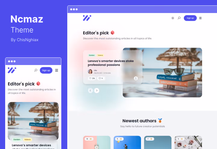 Ncmaz theme on React and GraphQL with frontend publishing