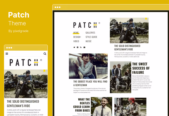 Screenshot of Patch, newspaper-like blog with quote and podcast support