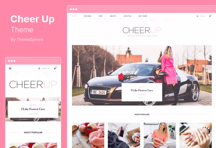Screenshot of CheerUp, magazine with 1000+ layouts and 14 ready-made designs