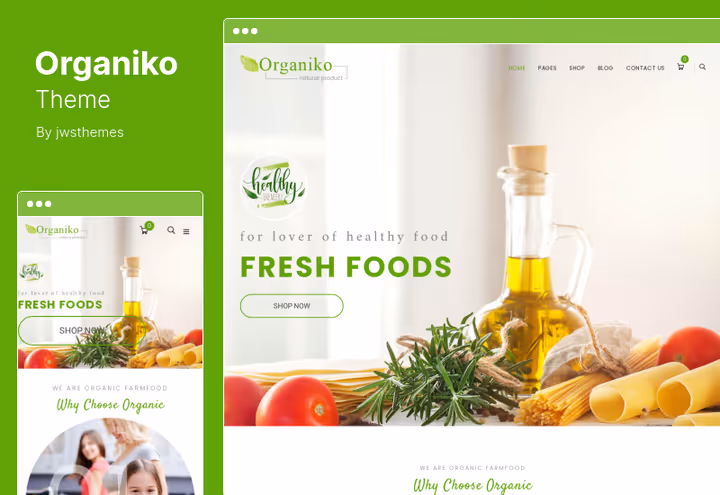 Демо темы Organiko для сайта фермерского хозяйства