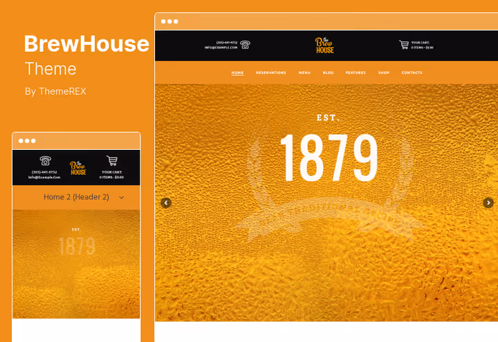 Тема BrewHouse з картками сортів та sticky-хедером