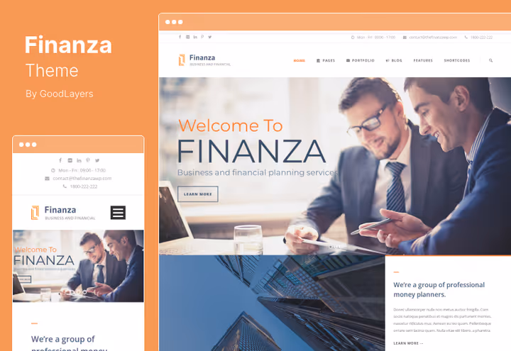 Finanza teema avaleht finantsplokkidega