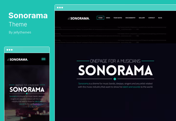 Sonorama theme with built-in Soundcloud and Bandcamp player