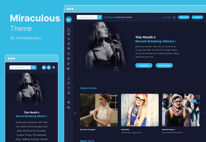 Music marketplace on Miraculous theme