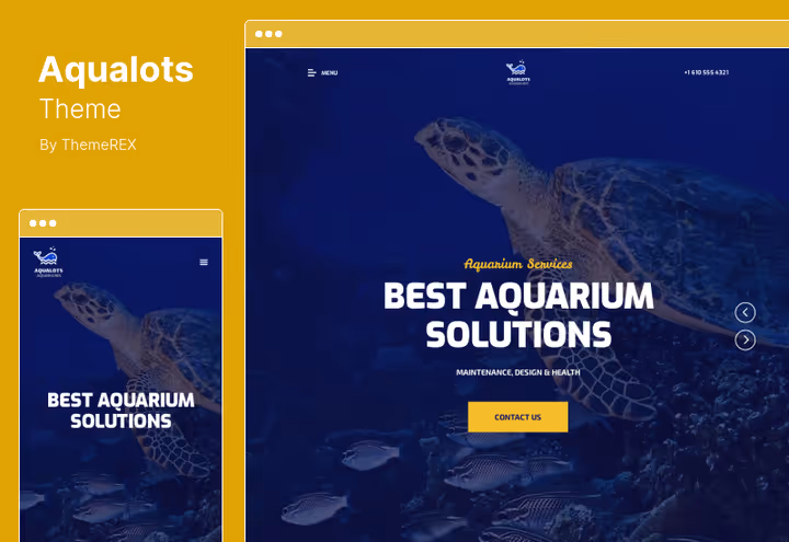 Página inicial Aqualots com design de serviços de aquariofilia