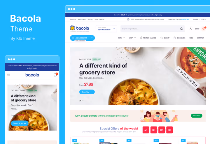 Bacola teema mall supermarketile ja toidupoele