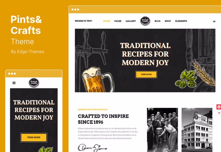 Pubi leht Pints&Crafts WordPressi teemas