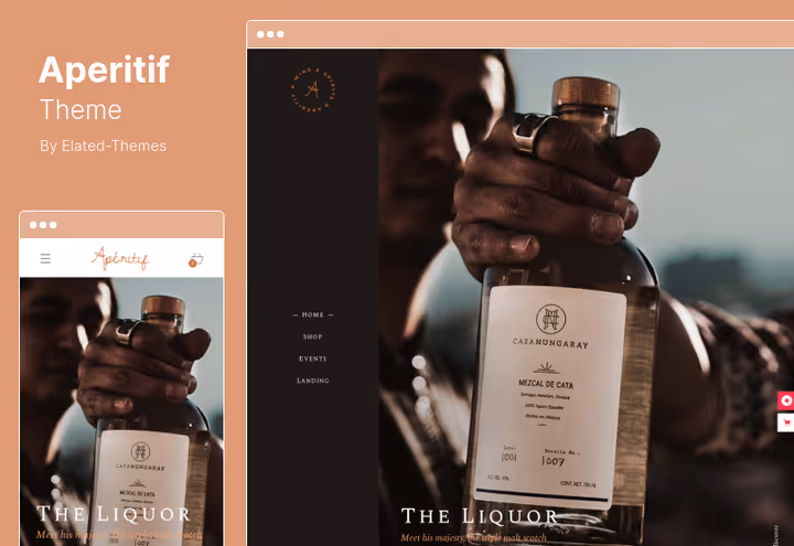 Veinipoe leht Aperitif WooCommerce'i teemas