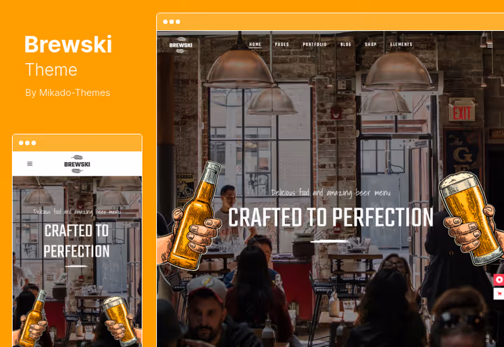 Õllebaar Brewski WordPressi teemas
