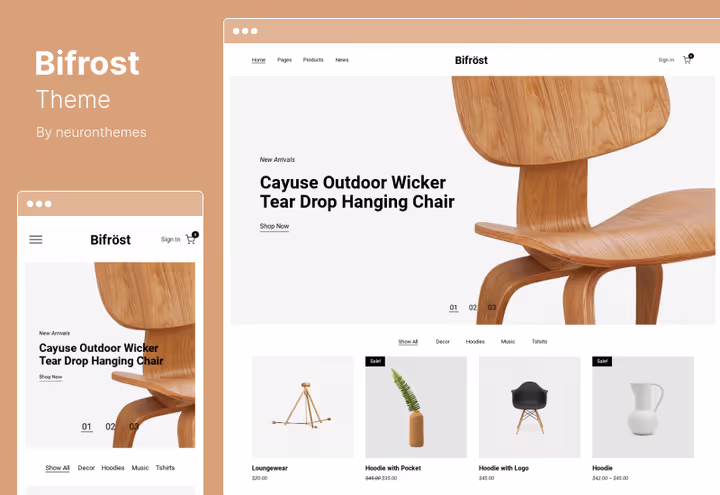 Портфоліо-розкладка теми Bifrost для фрилансерів