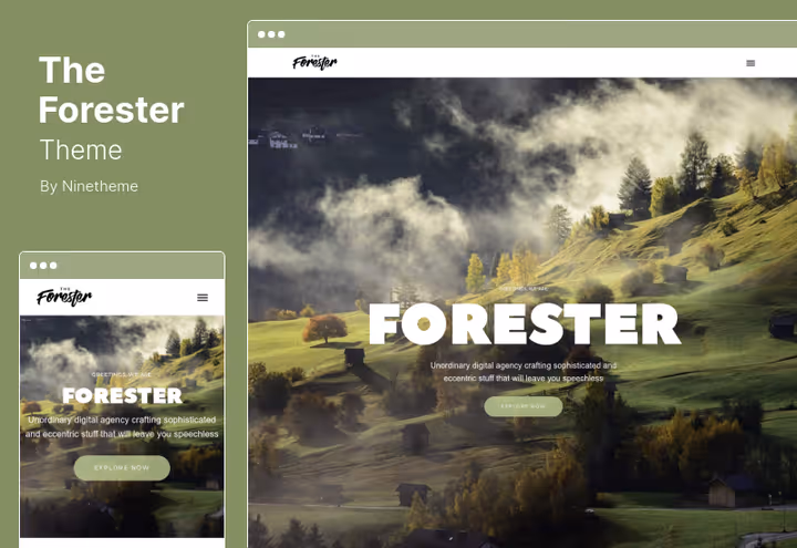 Типографіка і стиль теми The Forester для творчих портфоліо