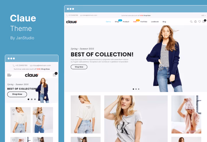 Мінімалістична картка товару теми Claue для WooCommerce
