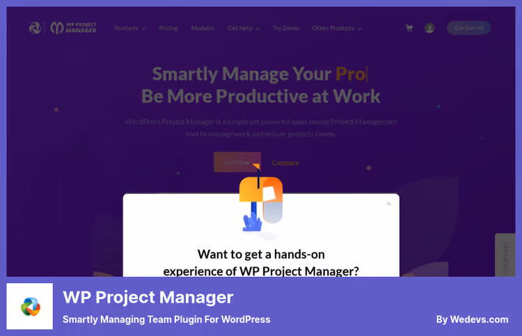 Панель управления проектами WP Project Manager в админке WordPress