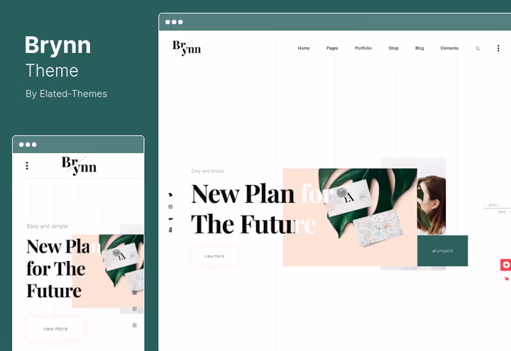 Brynn-tema, profesjonell designerportefølje med WPBakery