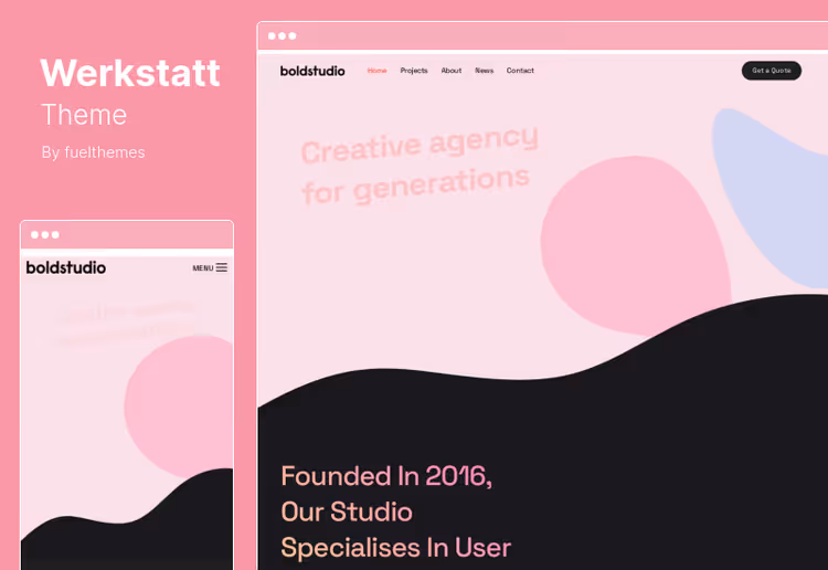 Werkstatt-tema, 15 porteføljevarianter for reklamebyrå