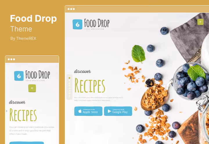 Тема Food Drop з адаптивним верстанням під мобільні пристрої