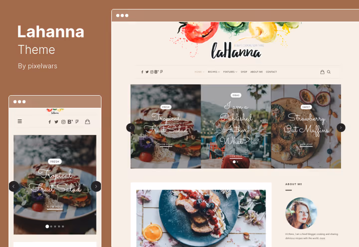 Тема Lahanna з інтерактивними таймерами рецептів і чекбоксами