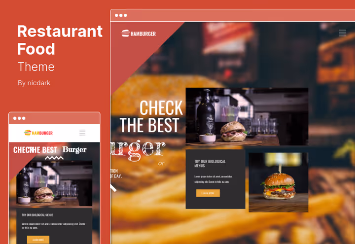 Тема Restaurant Food з кастомною системою бронювання столів